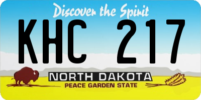 ND license plate KHC217