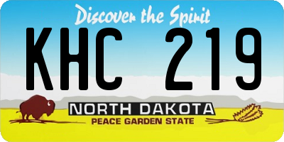ND license plate KHC219