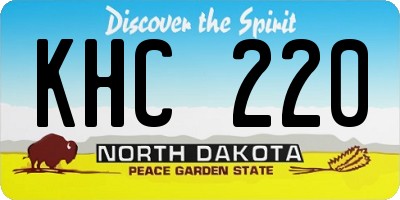 ND license plate KHC220