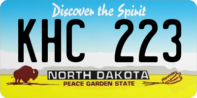 ND license plate KHC223