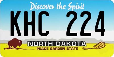 ND license plate KHC224