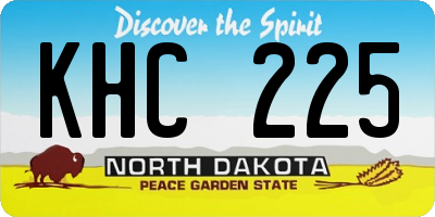 ND license plate KHC225