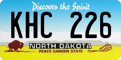ND license plate KHC226