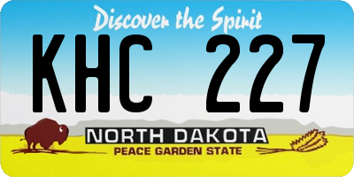 ND license plate KHC227