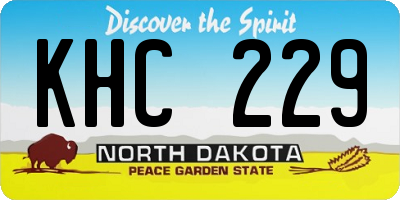 ND license plate KHC229