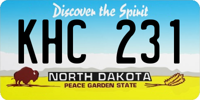 ND license plate KHC231
