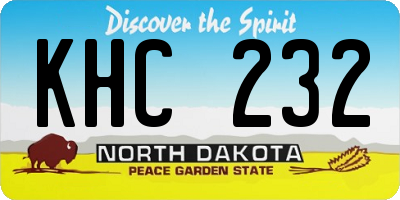 ND license plate KHC232
