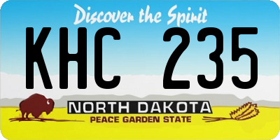 ND license plate KHC235
