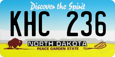 ND license plate KHC236