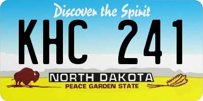 ND license plate KHC241