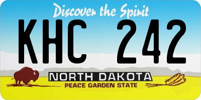 ND license plate KHC242