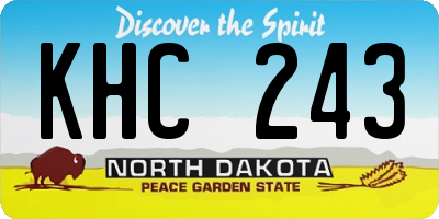 ND license plate KHC243