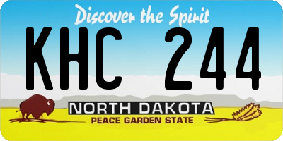 ND license plate KHC244