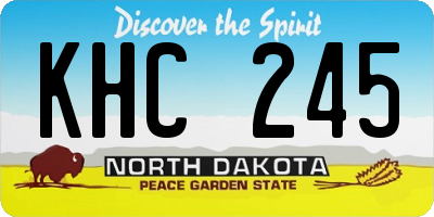 ND license plate KHC245