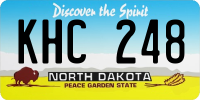 ND license plate KHC248