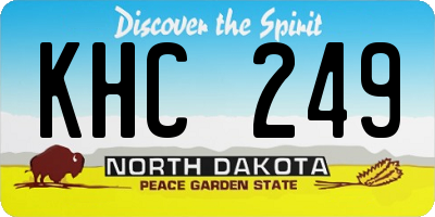 ND license plate KHC249