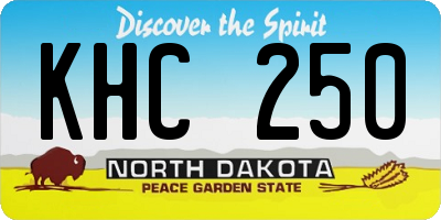 ND license plate KHC250