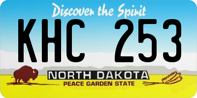 ND license plate KHC253
