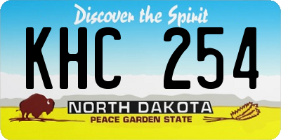 ND license plate KHC254