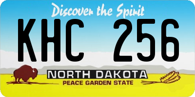 ND license plate KHC256
