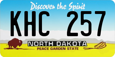 ND license plate KHC257