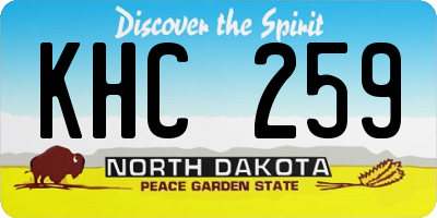 ND license plate KHC259