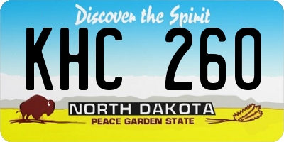 ND license plate KHC260
