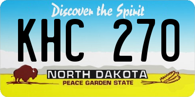 ND license plate KHC270