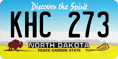 ND license plate KHC273