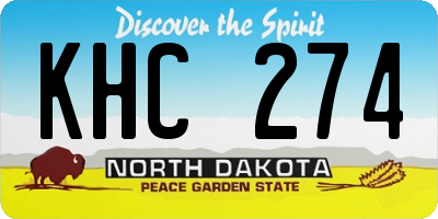 ND license plate KHC274