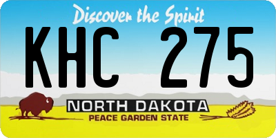 ND license plate KHC275