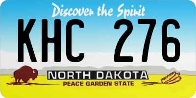 ND license plate KHC276