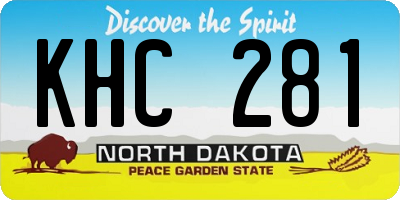 ND license plate KHC281