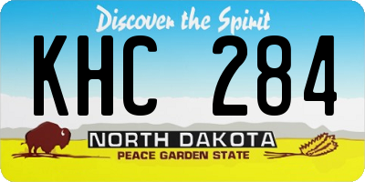 ND license plate KHC284