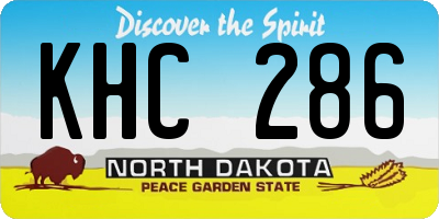 ND license plate KHC286
