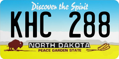ND license plate KHC288