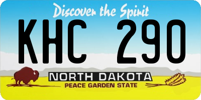 ND license plate KHC290
