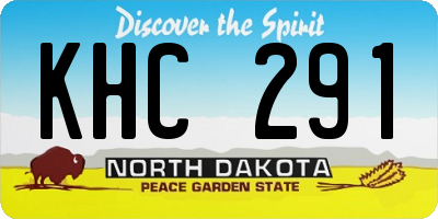 ND license plate KHC291