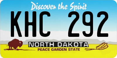 ND license plate KHC292