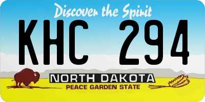 ND license plate KHC294