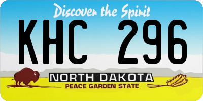 ND license plate KHC296
