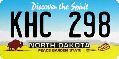 ND license plate KHC298