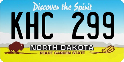 ND license plate KHC299