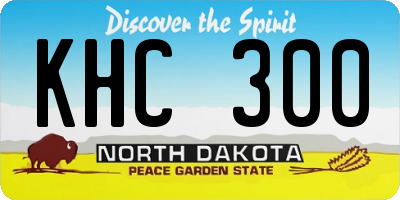 ND license plate KHC300