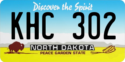ND license plate KHC302