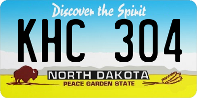 ND license plate KHC304