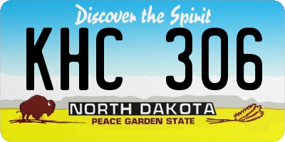 ND license plate KHC306