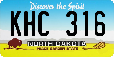 ND license plate KHC316