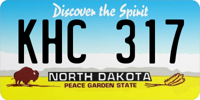 ND license plate KHC317
