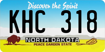 ND license plate KHC318